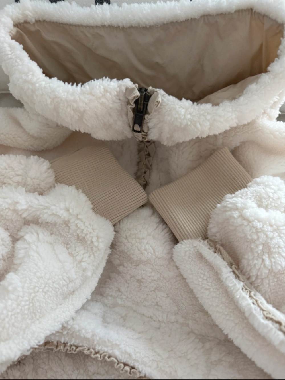 Free People rare Cream Sherpa Half-Zip Hoodie Jacket - Picture 12 of 13